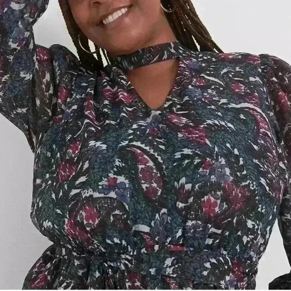 NWT Lane Bryant Cut Out Mock Neck Fit and Flare Dress Size 22 - Picture 3 of 11